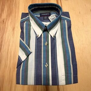 Vintage‎ Andhurst Striped Short Sleeve Button Down Shirt Men's Large 80s/90s